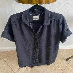 J. Crew Baird McNutt Capitaine linen shirt black